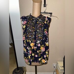 Women’s Loft Sleeveless Floral Blouse Size Small